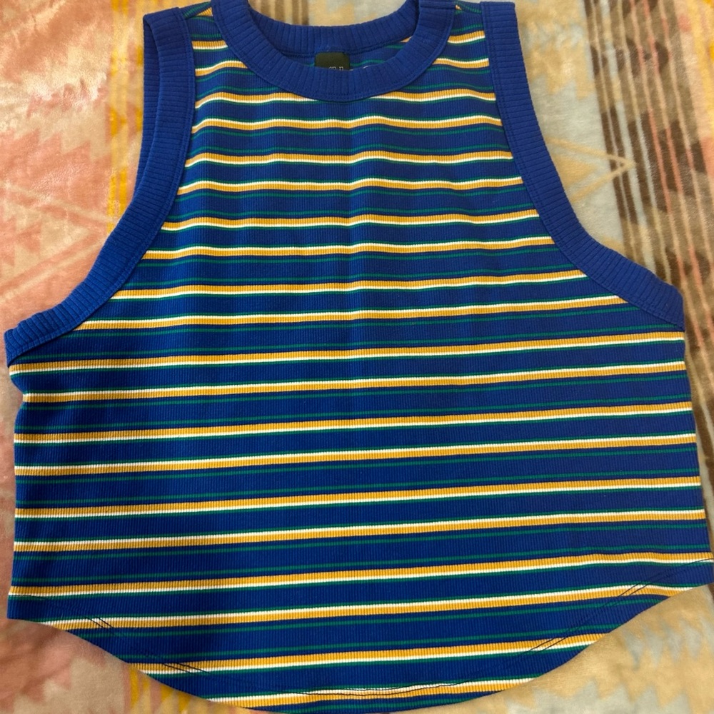 Striped Blue Sleeveless Top